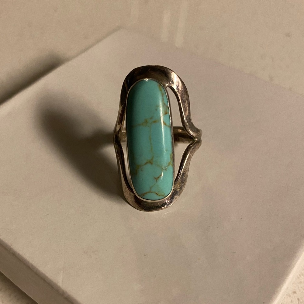 Sterling Silver and Turquoise Ring - Size 8